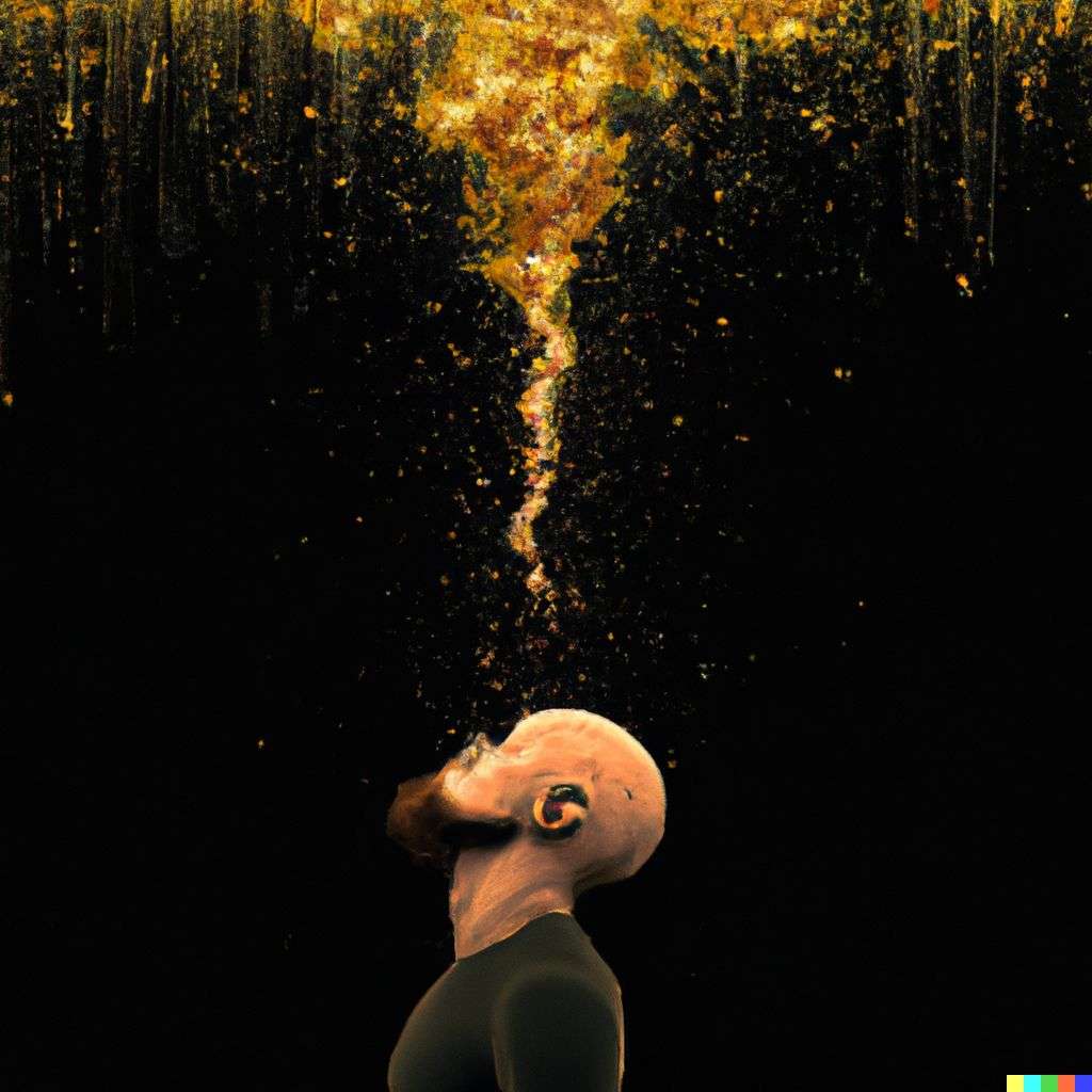 a representation of anxiety, particle explosion, digital art